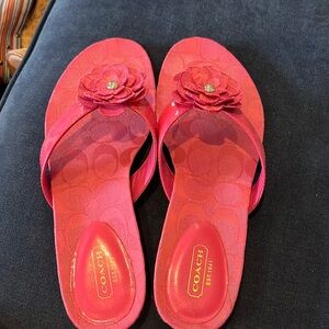 Pink Coach flip flops